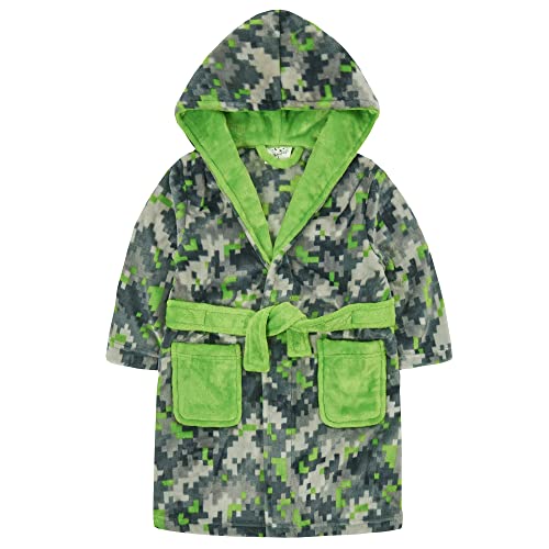 Undercover Bademantel für Jungen und Kinder, weiches Fleece, mit Kapuze, Grün Pixel Camo, 13 Jahre von Undercover