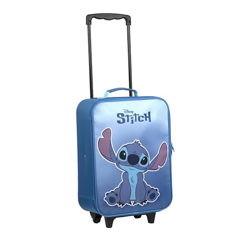 Undercover - Disney Stitch Kinder Trolley - geräumiges Hauptfach - idealer Reisebegleiter - verstellbare und fixierbare Teleskopstange - Maße 46 x 32 x 16 cm von Undercover