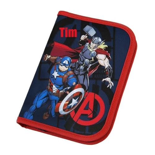 Undercover Federmappe Avengers Jungen - Personalisiert mit Name - Federtasche Superhelden mit Inhalt Stiften - Gefülltes Schüleretui Kinder von Undercover