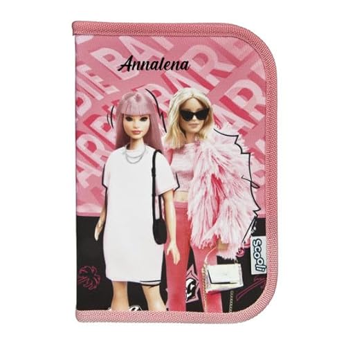 Undercover Federmappe Barbie Mädchen - Personalisiert mit Name - Federtasche rosa mit Inhalt Stiften - Schüleretui Grundschule Schulanfang Kinder von Undercover