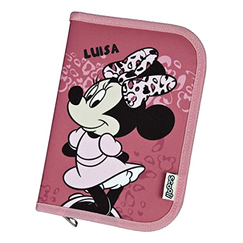 Undercover Gefüllte Minnie Mouse Federmappe Mädchen mit Namen | Personalisierte Federtasche Leo Optik mit Inhalt |Schüleretui Mäppchen Grundschule Schulanfang für Kinder von Undercover