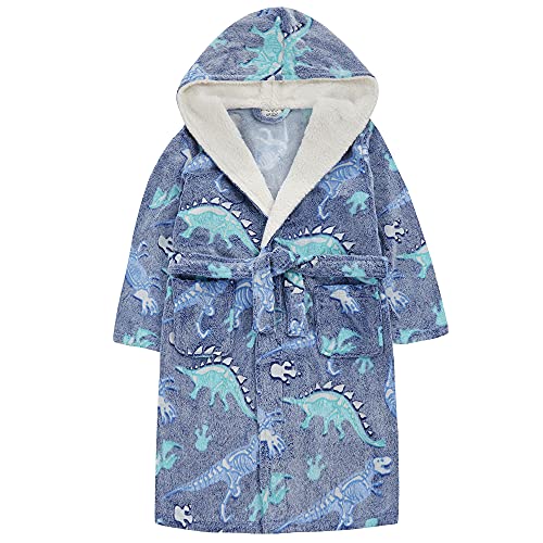 Undercover Kinder Jungen Mädchen Warm & Gemütlich Winter-Bademantel mit Kapuze, Fleece, Dinosaurier, 104 von Undercover