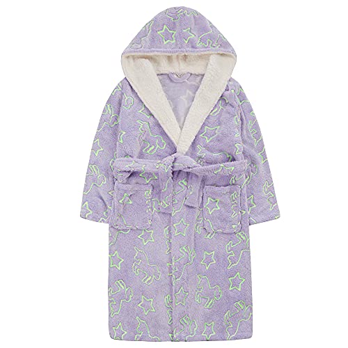 Undercover Kinder Jungen Mädchen Warm & Gemütlich Winter-Bademantel mit Kapuze, Fleece, Einhorn, 11-12 Jahre von Undercover