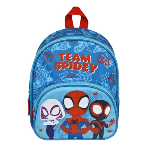 Undercover Kindergartenrucksack Spidey Kinder - Personalisiert mit Name - Rucksack Jungen Mädchen mit Vortasche - 2 Fächer 25.5 x 30.5 x 10 cm von Undercover