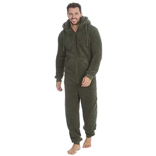 Undercover Mens Cargo Bay Borg Onesie 31B1535 Olive M-L von Undercover