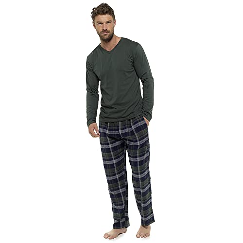 Undercover Mens Long Pyjama Set HT203 Green/Navy Check 2XL von Undercover