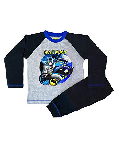 Undercover Offizielles Batman-Pyjama-Set, langärmelig, Baumwollmischung, Nachtwäsche, 4–10 Jahre Gr. 134, Batman-Schwarz (SKP4822) von Undercover