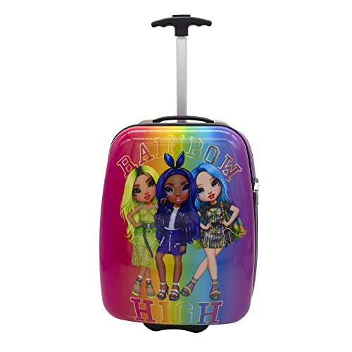 Undercover - Polycarbonat Trolley - Rainbow High - 16 Inch - mit Spanngurten und Reißverschlussfach - Teleskopstange - leicht und robust - für Kinder von Undercover