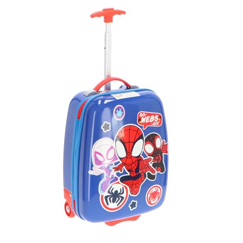 Undercover - Polycarbonat Trolley - Spider Man - 16 Inch - mit Spanngurten und Reißverschlussfach - Teleskopstange - leicht und robust - für Kinder von Undercover
