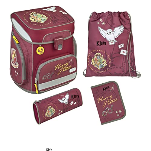 Undercover Schulranzen Set 5-TLG Mädchen Jungen 1. Klasse Grundschule | Mit personalisiertem Inhalt Turnbeutel Federmappe mit Name | Motiv Harry Potter mit Eule von Undercover