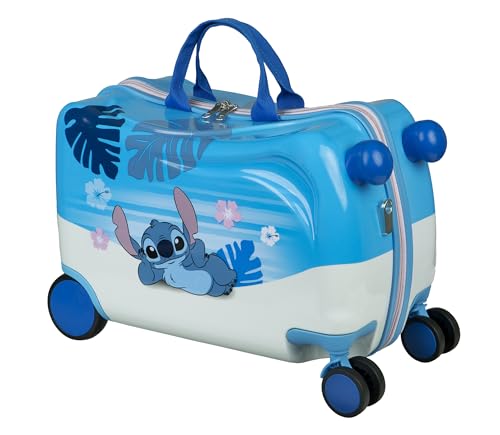 Undercover - Stitch Ride-on Trolley - Kindergepäck zum Draufsitzen - Belastbar bis 50 kg - mit praktischen Tragegriffen - Stabiler Reisekoffer für Kinder von Undercover