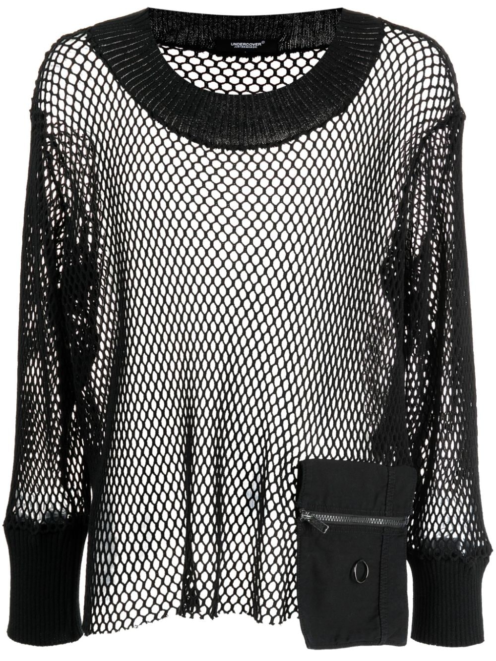 Undercover Sweatshirt in Mesh-Optik - Schwarz von Undercover