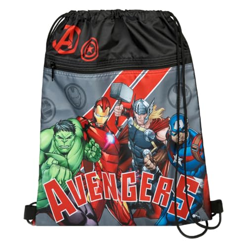 Undercover Turnbeutel mit Sicherheitsverschluss, mit Reißverschlusstasche, ca. 32 x 41 cm, Motiv: Avengers von Undercover