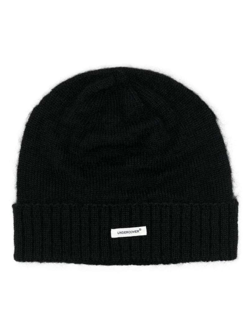 Undercover Umschlag-Beanie mit Logo-Applikation - Schwarz von Undercover