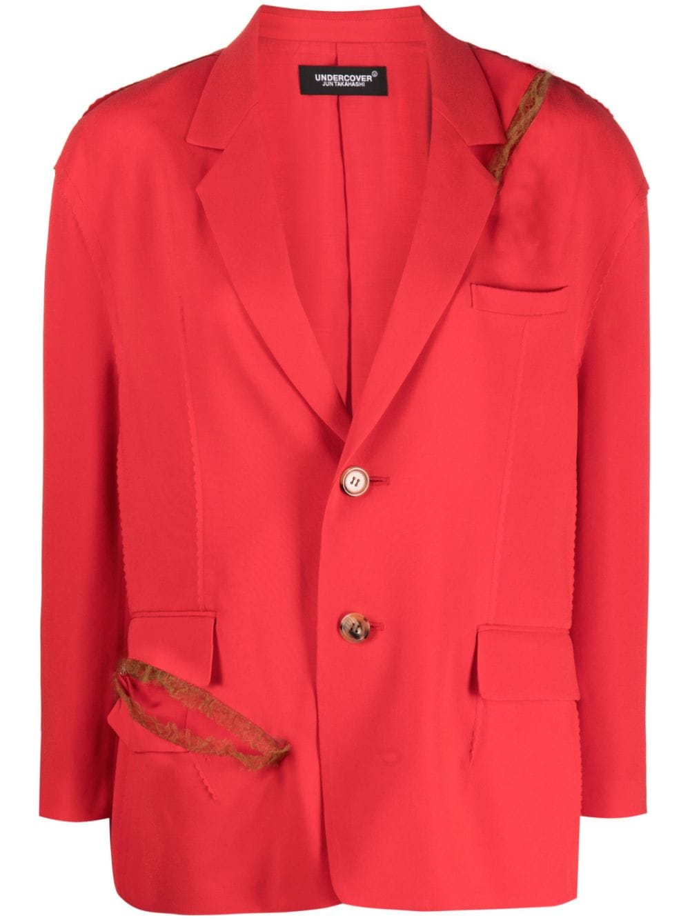 Undercover Blazer im Distressed-Look - Rot von Undercover