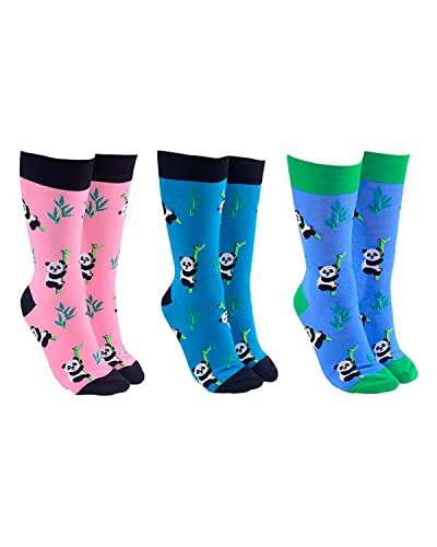 Unisex-Socken mit Tiermotiv, Baumwolle, Multipack, Geschenke für Sie und Ihn, Einheitsgröße, 3 Stück, panda, One size von Undercover