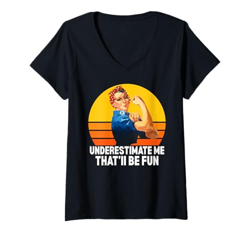 Damen Frauen unterschätzen Mich Das Wird Spaß Machen, unterschätze Mich T-Shirt mit V-Ausschnitt Damen Frauen unterschätzen Mich Das Wird Spaß Machen, unterschätze Mich T-Shirt mit V-Ausschnitt von Underestimate No Women Gear