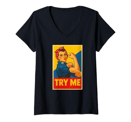 Damen Try Me Empowerment für Frauen, unterschätze Mich, das Wird Spaß Machen T-Shirt mit V-Ausschnitt Damen Try Me Empowerment für Frauen, unterschätze Mich, das Wird Spaß Machen T-Shirt mit V-Ausschnitt von Underestimate No Women Gear