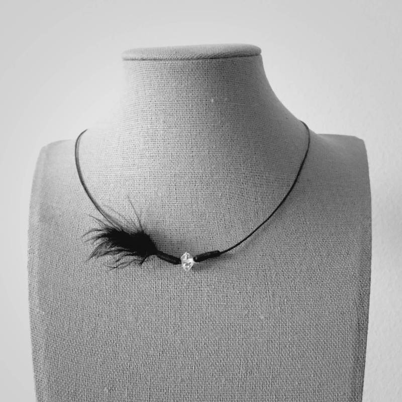 Ny Herkimer Diamant Quartz Leder Halskette Ny Herkimer Diamant Quartz Leder Halskette von UndergroundStars