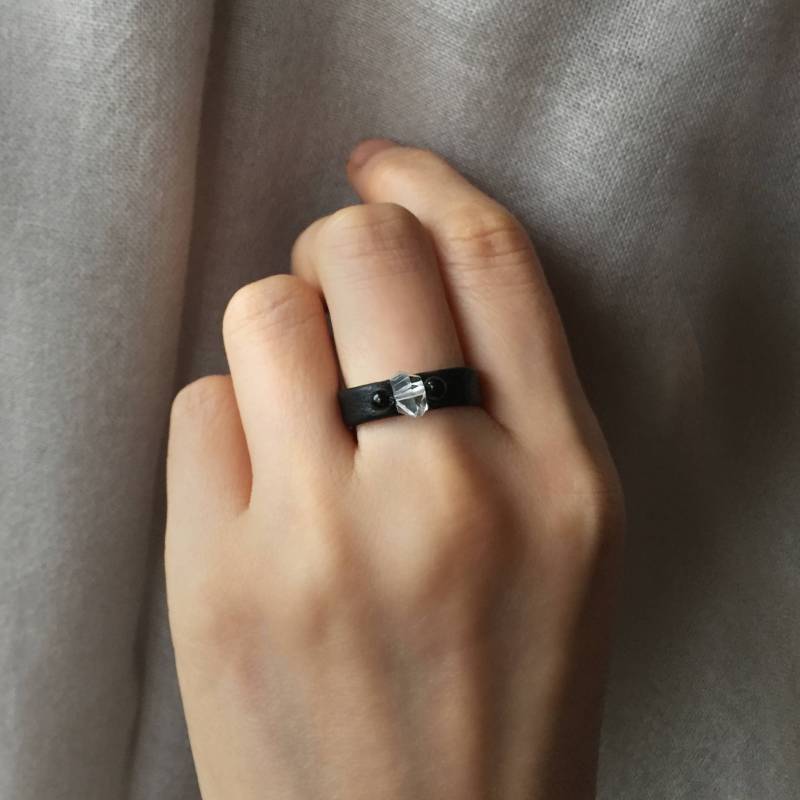 Ny Herkimer Diamant Quartz Lederring Ny Herkimer Diamant Quartz Lederring von UndergroundStars