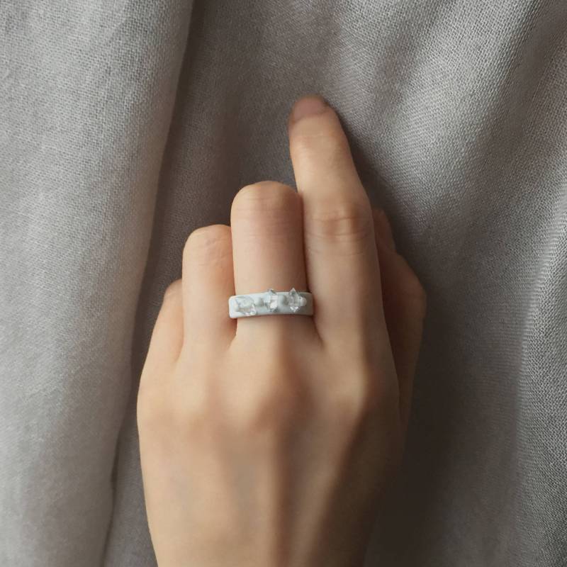 Ny Herkimer Diamant Quartz Lederring von UndergroundStars