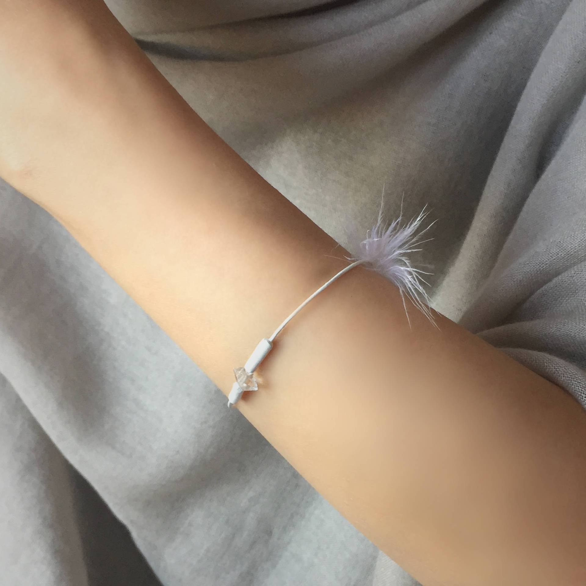 Ny Herkimer Diamantquarz Lederarmband Ny Herkimer Diamantquarz Lederarmband von UndergroundStars