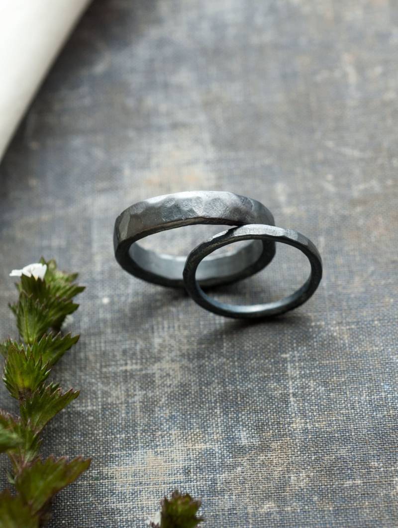 Ringset Silber 925 Sterling Handgemachte Einzigartige Eheringe Von Undergrowth Studio von UndergrowthStudio