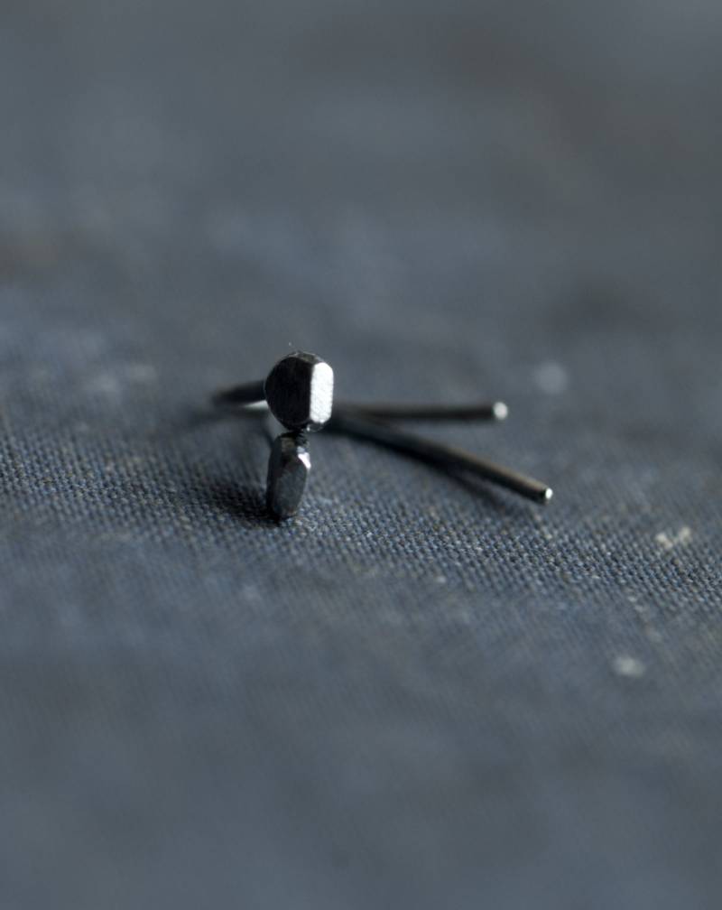 Winzige Offene Creolen, Sterling Silber, Minimale Ohrringe, Feine Silber Ohrringe von UndergrowthStudio