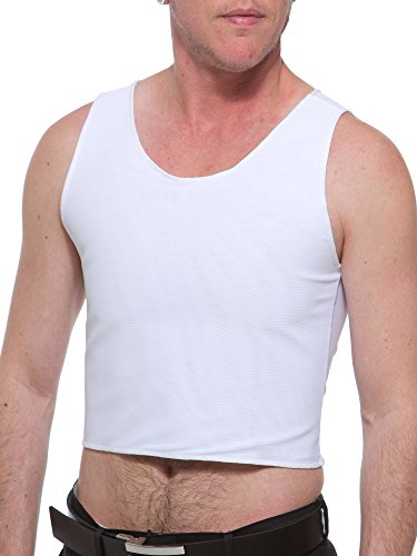 Underworks Econo High Power Chest Binder Top/Brustbinder-Top für Damen, Herren, Trans, Sport, Cosplay - Weiß, Größe M (Medium) von Underworks