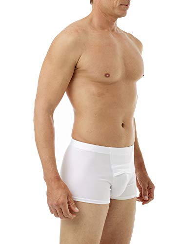 Underworks 900 Boxershorts aus Mikrofaser, leichte Kompression, Hernienprävention, Weiss/opulenter Garten, Large von Underworks
