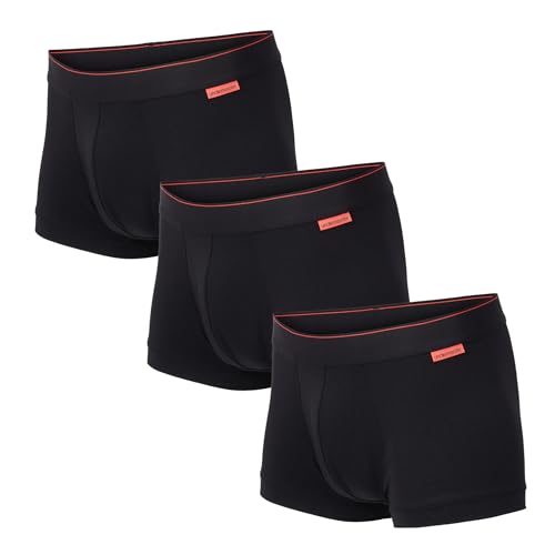 Undiemeister 3er Herren Trunks aus Bio Baumwolle/Mellowood - Premium Unterhosen für Männer - Atmungsaktive Trunks für optimalen Komfort - Volcano Ash - Größe L von Undiemeister
