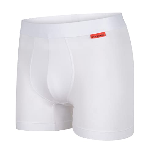 Undiemeister Herren Boxershorts aus Baumwolle/Mellowood - Premium Unterhosen für Männer - Atmungsaktive Boxershorts für optimalen Komfort - Chalk White - Große L von Undiemeister