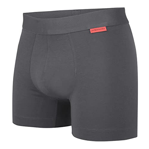 Undiemeister Herren Boxershorts aus Baumwolle/Mellowood - Premium Unterhosen für Männer - Atmungsaktive Boxershorts für optimalen Komfort - Lava Rock - Große XL von Undiemeister