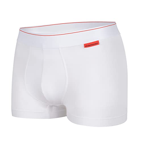 Undiemeister Herren Trunks aus Bio Baumwolle/Mellowood - Premium Unterhosen für Männer - Atmungsaktive Trunks für optimalen Komfort - Chalk White - Große M von Undiemeister