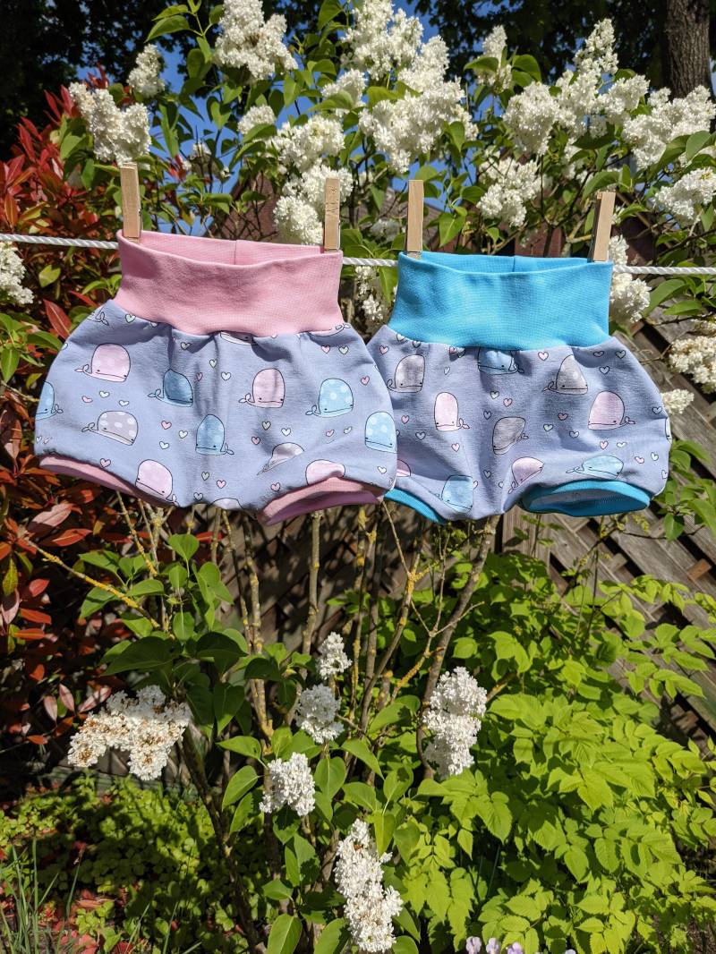 Kurze Pumphose "Wale Und Herzen" Baby Sommerhose von Undinchen