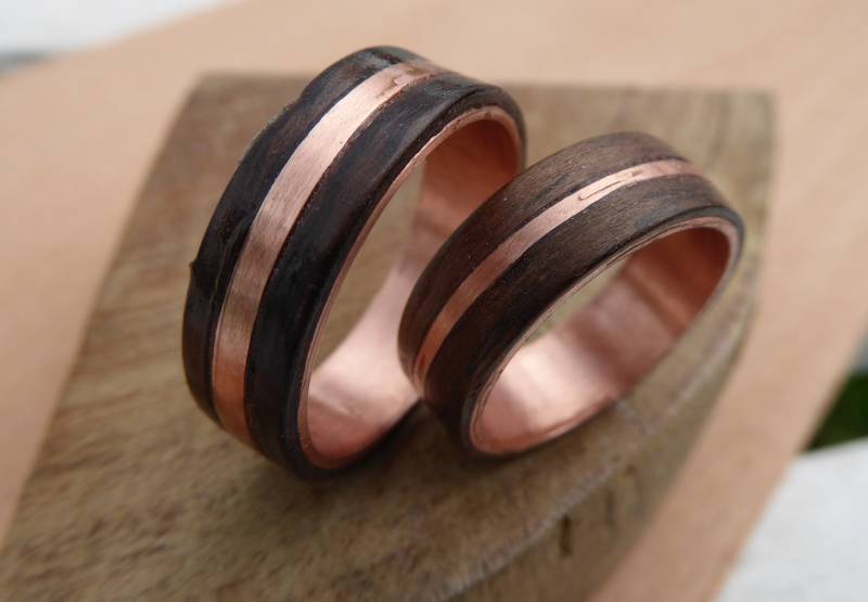 Einzigartige Partnerringe "Kupferwege" von UndiscoveredArts