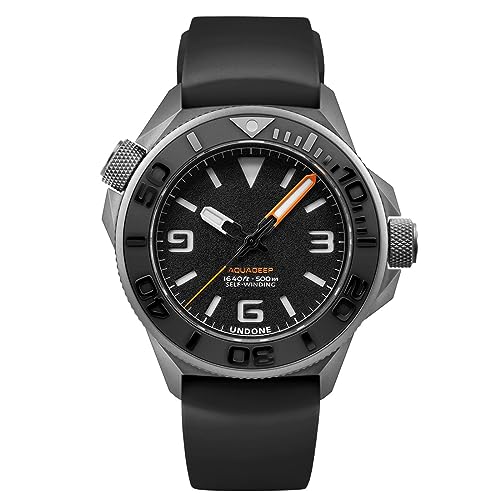Undone AQUADEEP SIGNAL Automatik Titan Silikon Grau Schwarz Saphir Herrenuhr, sportlich Undone AQUADEEP SIGNAL Automatik Titan Silikon Grau Schwarz Saphir Herrenuhr, sportlich von Undone