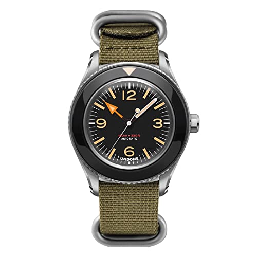 Undone Basecamp Militar Vintage Automatik Analog Edelstahl Stoff Unisex Uhr von Undone