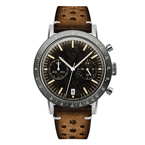 Undone Sport Tropical Chronograph Hybrid Quarz Mechanisch Stahl Schwarz Leder Vintage Uhr Herren von Undone