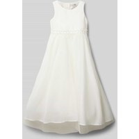 Une Hautre Couture Kleid mit Zierperlen in Offwhite, Größe 146 von Une Hautre Couture