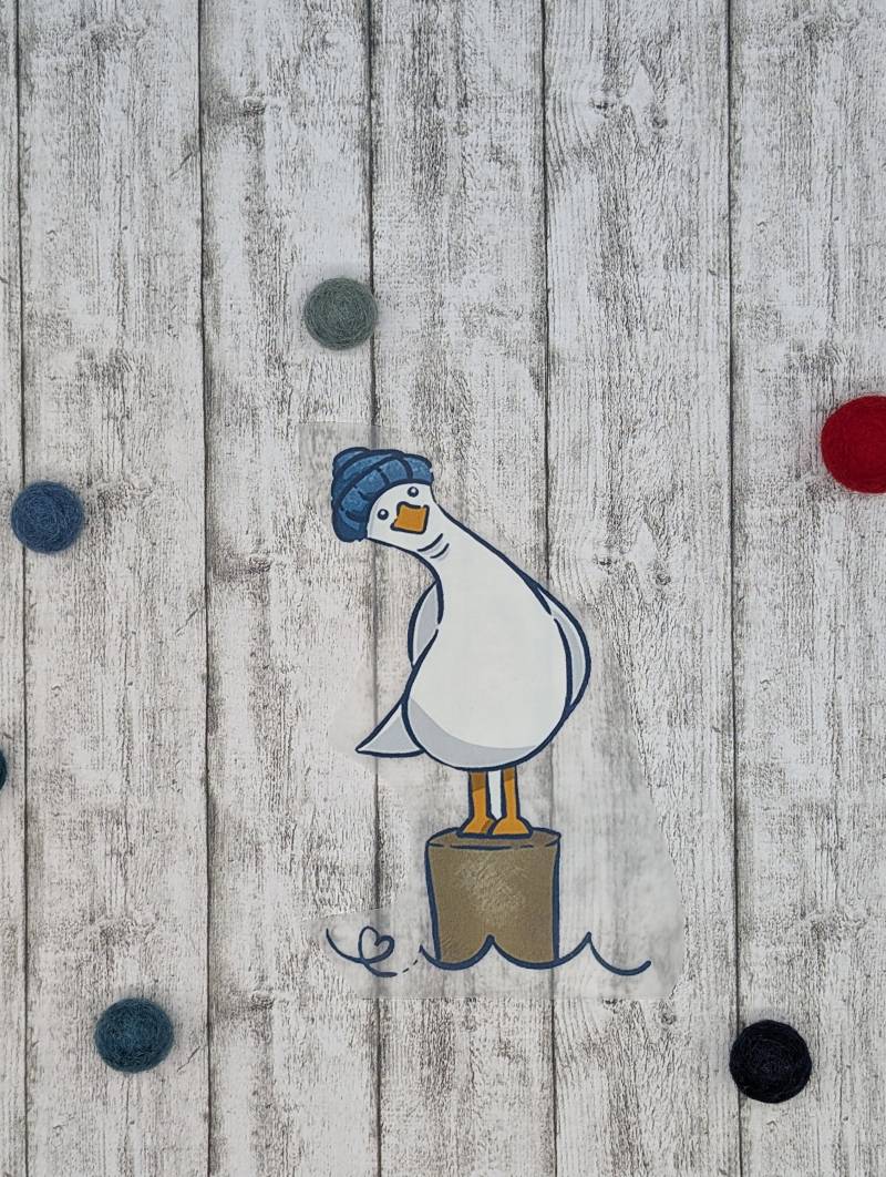 Bügelbild "Möve Auf Einem Steg" Bügelbild "Möve Auf Einem Steg" von UnePetiteCoccinelle