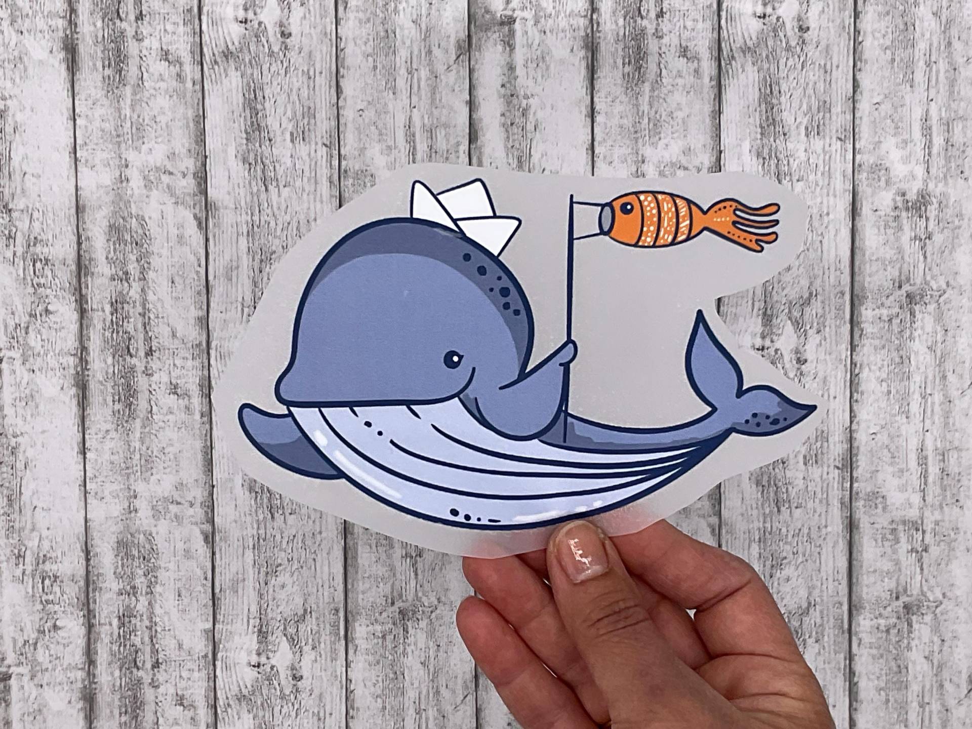 Bügelbild Wal Mit Fischfahne Bügelbild Wal Mit Fischfahne von UnePetiteCoccinelle