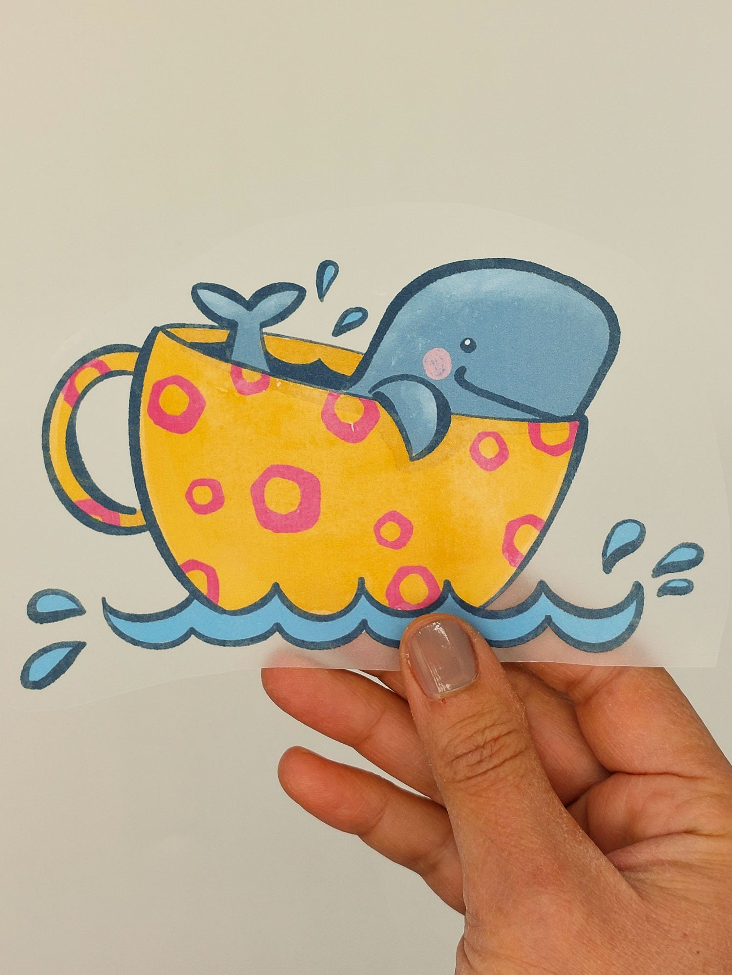 Bügelbild "Wal in Einer Tasse" Bügelbild "Wal in Einer Tasse" von UnePetiteCoccinelle