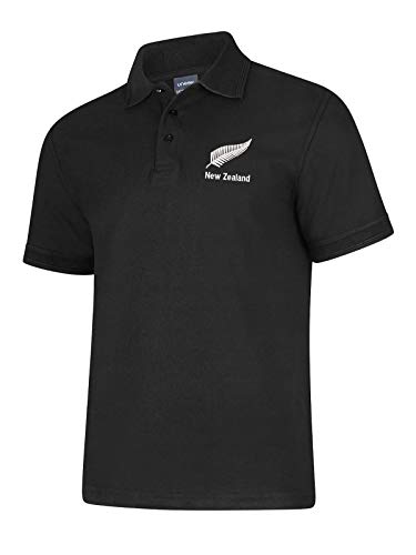 New Zealand Design Poloshirt – Unisex – Farbe Schwarz – XS bis 8XL, Schwarz , 8X-Large von Uneek clothing