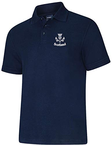 Scotland Thistle Poloshirt – Unisex – Farbe Marineblau – XS bis 8XL, marineblau, 6X-Large von Uneek clothing