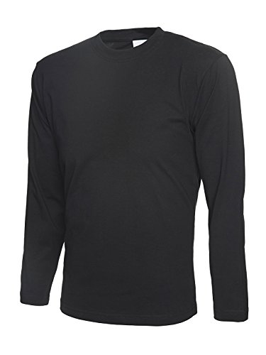 UC314 klassisches Herren-T-Shirt mit langen ärmeln Gr. Medium, schwarz von Uneek clothing