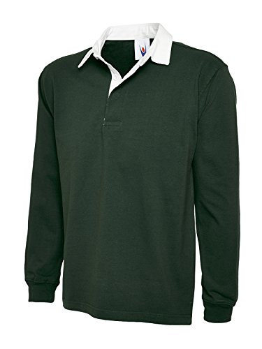 UC401 Uneek 330 gsm Premium Rugby Shirt - Flaschengrün, L von Uneek clothing