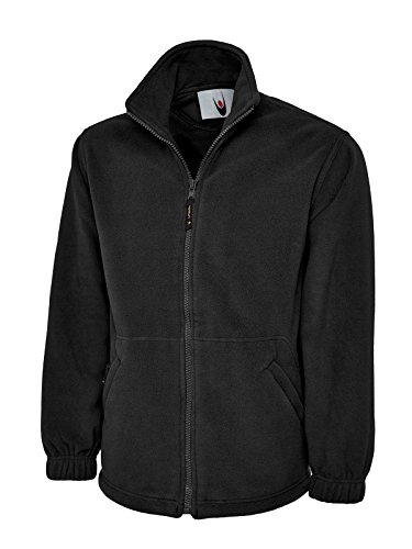 UC601 Uneek 380 gsm Premium Jacke mit durchgängigem Reißverschluss aus Micro-Fleece Gr. M, schwarz von Uneek clothing