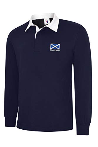 Uneek Clothing Rugby-Shirts, langärmlig, Schottland-Flagge 6 Nations Rugby Gr. XX-Large, marineblau von Uneek clothing