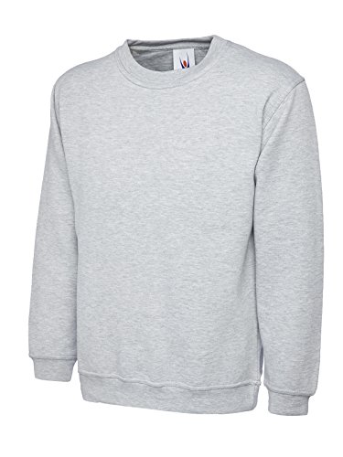Uneek Klassisches Sweatshirt mit Rundhalsausschnitt, 300 g Gr. XXXX-Large, grau meliert von Uneek clothing